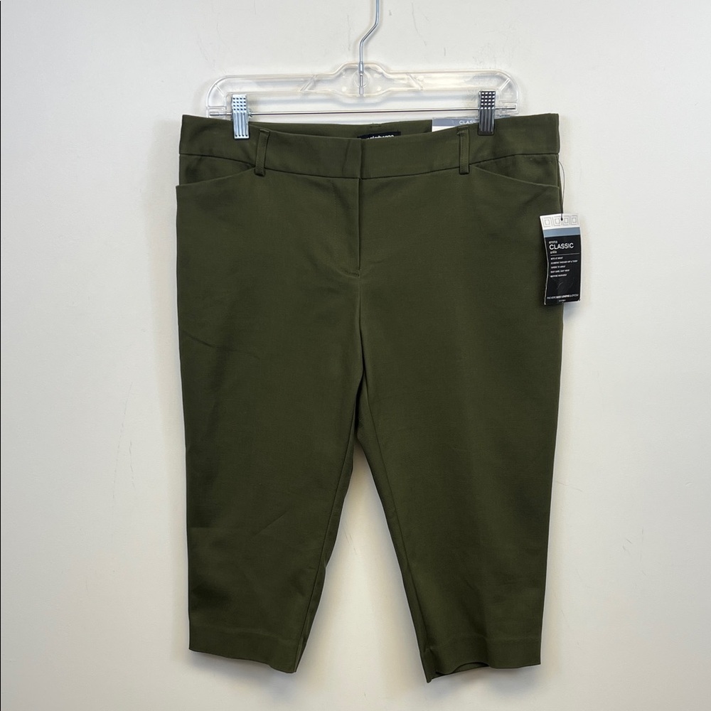Liz Claiborne Career Green Dressy Ankle Pants Chic Slimming Tapered Size 12P